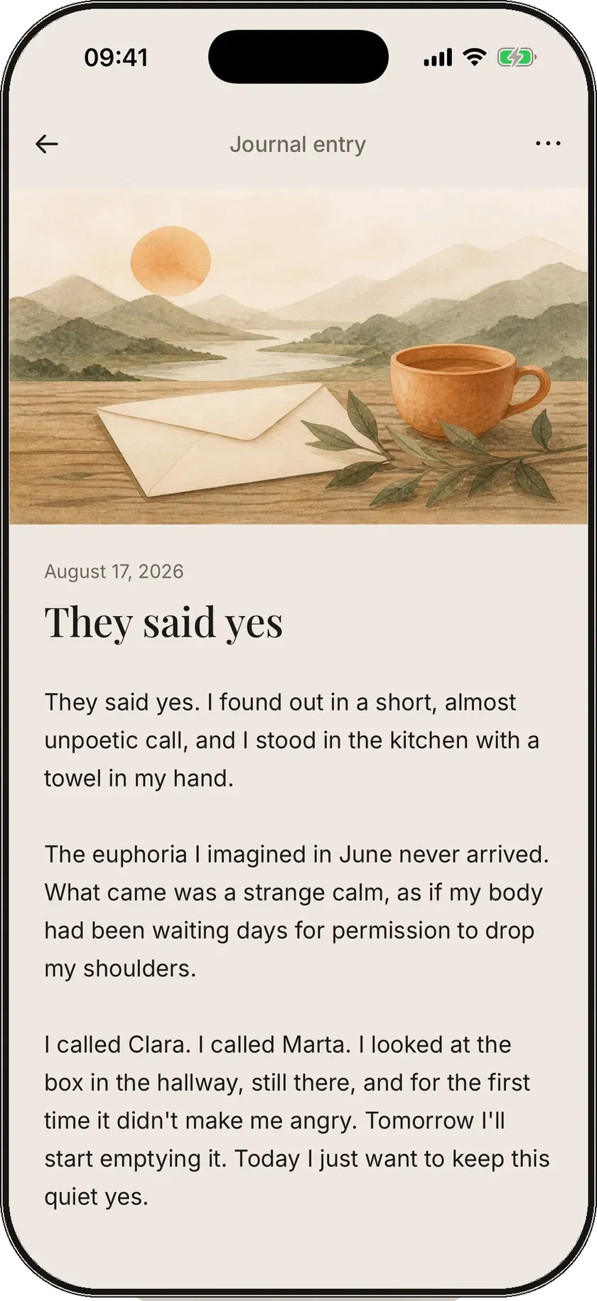 InnerTale journal entry with a cover